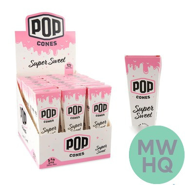 Pop Cones Ultra Thin 1 1/4 Size Cones - Pack of 6 - Display of 24 Packs