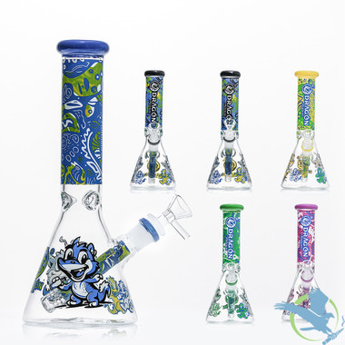 Dragon Platinum Water Pipe Straight Neck + Ice Catcher With Diffused Downstem Perc - 430 Grams - 10 Inches - Assorted Colors [DGE-395]
