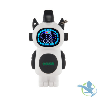 Ooze Bot Character Flex Temp 650mAh Dual 510 Cartridge Conceal Vape Battery With Digital Screen - Ghost White