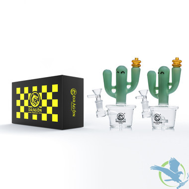 Dragon Platinum Water Pipe Cactus Shape With Circ Perc - 220 Grams - 6.7 Inches - Assorted Colors [WPD-008]