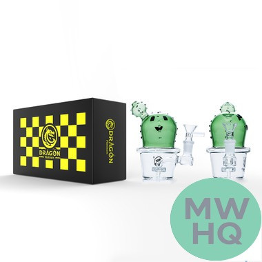 Dragon Platinum Water Pipe Mini Cactus Shape With Circ Perc - 220 Grams - 3.5 Inches - Assorted Colors [WPE-053]