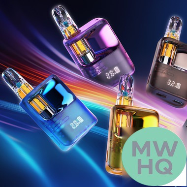 CCELL Stylo 500mAh Precision-Controlled 510 Cartridge Device Battery With Digital Screen - Assorted Colors - Display of 10