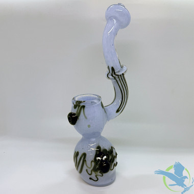 Glass Hand Water Frit Bubbler Insect & Button - 258 Grams - 9 Inches [B630]