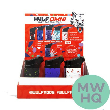 Wulf Mods Omni Multi Dab Tool Butane Torch Lighter - Assorted Colors - Display of 9