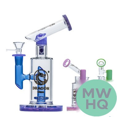 Dragon Glass Hammerhead Water Pipe Thick Base With Circ Perc - 440 Grams - 9 Inches - Assorted Colors [DGE-404]
