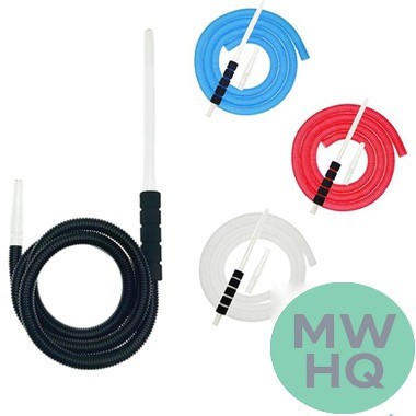 DUD Hookah Fancy Plastic Hose With Glass Handle - Assorted Colors