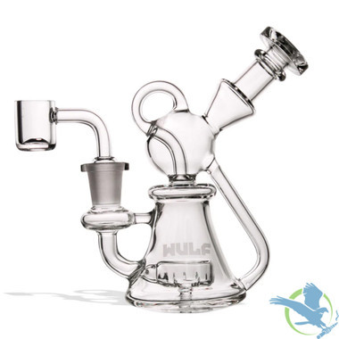 Wulf Mods Torq Glass Water Pipe Dab Rig With Quartz Banger - 190 Grams - 6.5 Inches -Clear