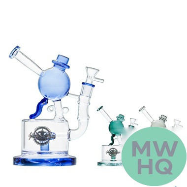 Shadow Glass Dancing Water Pipe Recycler With Sprinkler Perc - 560 Grams - 9 Inches - Assorted Colors [SGE-152]