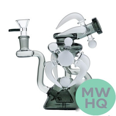 Shadow Glass Tornado Water Pipe Recycler With Cone Perc - 435 Grams - 7 Inches - Assorted Colors [SGE-155]