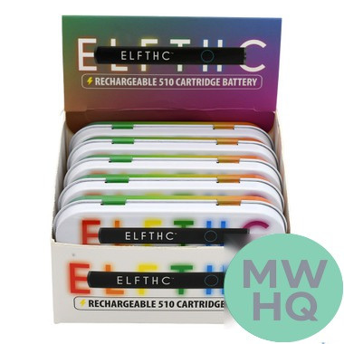 ELF Hardware 230mAh 510 VV Preheat Cartridge Device Battery - Display of 10