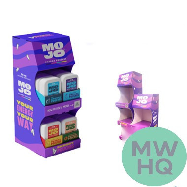 MOJO Energy Caffeine Pouches With Countertop Display - 15 Pouches Per Pack - Display of 20 Packs