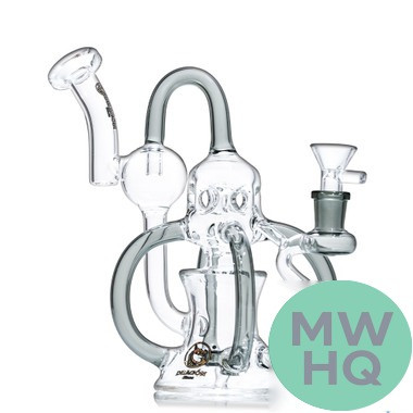 Dragon Glass Water Pipe Recycler With Circ Perc - 360 Grams - 8 Inches - Assorted Colors [DGE-409]