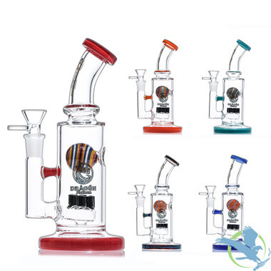 Dragon Glass Water Pipe Thick Base With Sprinkler Perc - 390 Grams - 8.5 Inches - Assorted Colors [DGE-460]