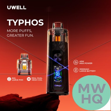 Uwell TYPHOS 2000mAh Pod System Starter Kit With 2 x 6ML Refillable Cartridge Pod