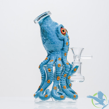 Dragon Glass Octopus Mini Water Pipe Bong Glow In The Dark - 330 Grams - 7 Inches - Assorted Colors [DGE-274]