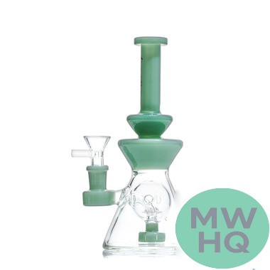 Shadow Glass Water Pipe Beaker Base With Circ Perc - 320 Grams - 8 Inches - Assorted Colors [SGE-159]
