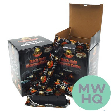 Pharaohs Coconut Shell Quick Light Charcoal Cube Shape - 1.5KG Box - 96 Cube Pieces
