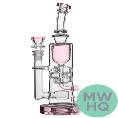 Calibear Fab Klein Recycler Glass Water Pipe Dab Rig With Seed of Life Perc - 460 Grams - 9.5 Inches [GB17-W/O Maria Cap]