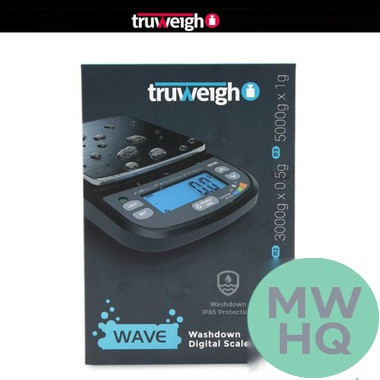 Truweigh WAVE IP65 Rated Washdown Digital Scale - 1000g x 0.1g / 3000g x 0.5g / 5000g x 1g