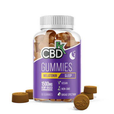 CBDfx 1500mg Broad Spectrum CBD Gummies Melatonin Sleep - Pack of 60