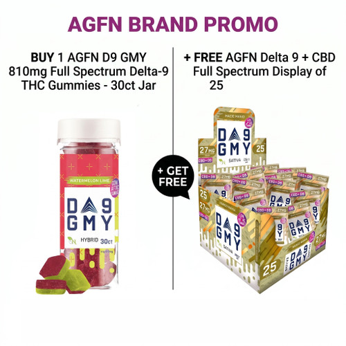 AGFN D9 GMY 810mg Full Spectrum Delta-9 THC Gummies - 30ct Jar (MSRP $39.99)