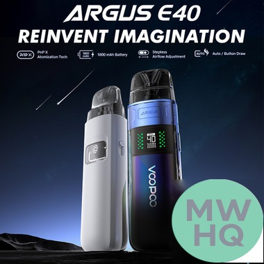 VooPoo Argus E40 1800mAh Pod System Starter Kit With 2 x 4.5ML Refillable Cartridge