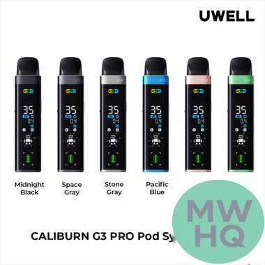 Uwell Caliburn G3 Pro 1000mAh Pod System Starter Kit With 3 x Refillable 2.5ML Caliburn G3 Integrated Coil Cartridge Pod