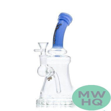 Dragon Glass Bell Shape Hand Water Pipe With Bent Neck & Inline Perc - 320 Grams - 8 Inches - Assorted Colors [DGE-467] (MSRP $40.00)
