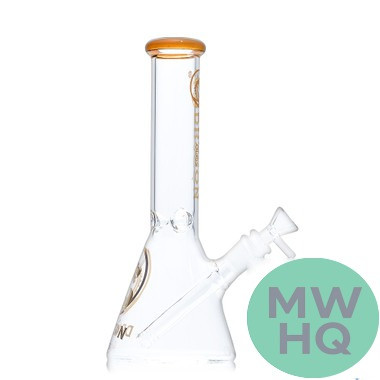 Dragon Glass Straight Tube Bong Water Pipe Beaker Base With Diffused Downstem & Ice Catcher - 370 Grams - 10 Inches - Assorted Colors [DGE-470] (MSRP $20.00)