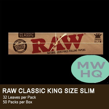 RAW Rolling Papers - King Size Slim - 50 Pack