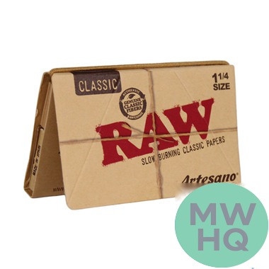 RAW Rolling Papers - Artesano Tray Papers - 1 1/4 Size - 15 Pack
