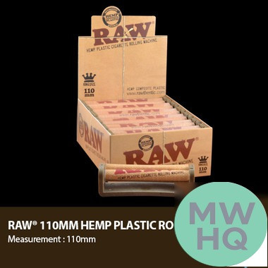 RAW Hemp Plastic Cigarette Rolling Machine - 110mm - Display of 12