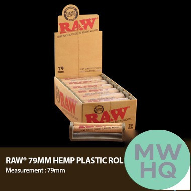 RAW Hemp Plastic Cigarette Rolling Machine - 79mm - Display of 12