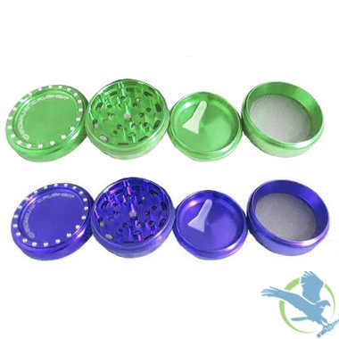 Chromium Crusher Grinder With Chrome Indented Circles - 2.75 Inch - 4 Part [70356CNC]