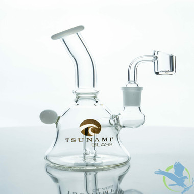 Tsunami Glass Water Pipe Rig Mini Bell - 6 Inches - 164 Grams - White