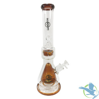 Big B Mom Glass Water Pipe Beaker Design With Ice Catcher & Faberge Egg Perc - 1262 Grams - 16.5 Inches - Assorted Colors [BK505]