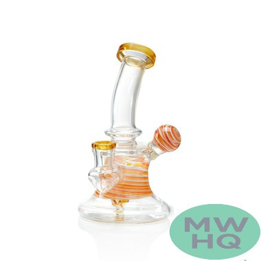 Glass Water Pipe With Bent Neck - 399 Grams - 7.05 Inches - Assorted Colors [GL-14]