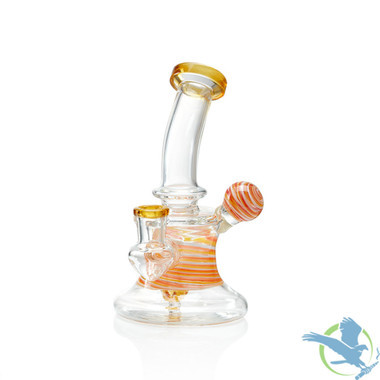 Glass Water Pipe With Bent Neck - 399 Grams - 7.05 Inches - Assorted Colors [GL-14]