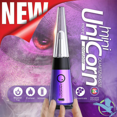 Lookah Mini Unicorn 950mAh Portable Electronic Dab Rig Vaporizer - Black, Blue, Gray, Orange, Purple, Red, Yellow