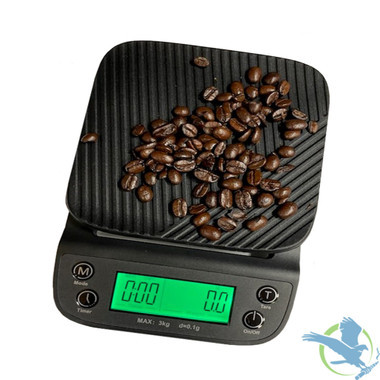 Superior Balance Coffee Scale With Timer Scale 3000g x 0.1g With Clear Bowl