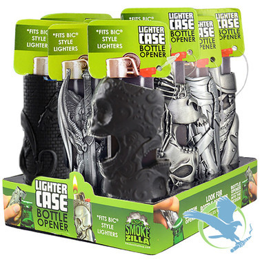 Smokezilla Lighter Case With Bottle Opener - Assorted Designs - Display of 12