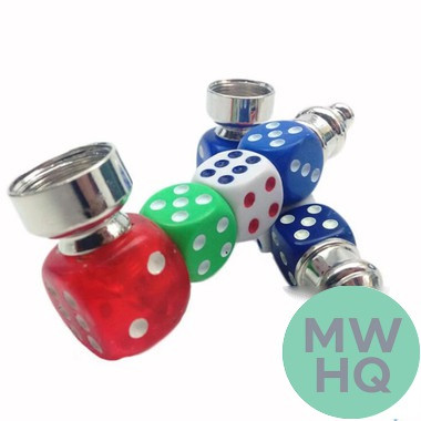 Headway Designs Premium Metal 4 Inches Yahtzee Dice Smoking Pipe - Assorted Colors