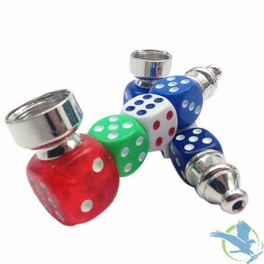 Headway Designs Premium Metal 4 Inches Yahtzee Dice Smoking Pipe - Assorted Colors