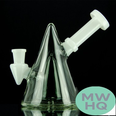 Glass Water Pipe Triangle Shape Body With Triangle on Honeycomb Perc & Inclined Neck - 370 Grams - 6.2 Inches - Assorted Colors [HE-015]