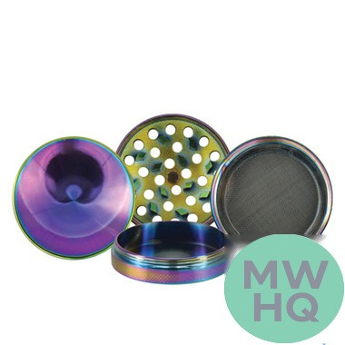 Smokezilla Metal Rainbow Grinder - 4 Parts - Display of 6