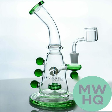Tsunami Glass Water Pipe Concentrate Rig Marble With Tire Perc - 331 Grams - 8 Inches
