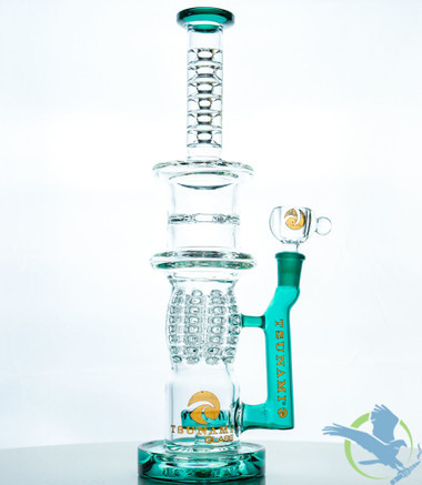 Tsunami Glass Water Pipe Grenade Turbine & Matrix Percs - 649 Grams - 12.5 Inches