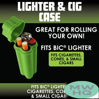 Smokezilla Plastic Lighter & Cig Case - Assorted Colors - Display of 24