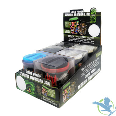 Smokezilla Smell Proof Ceramic Treasure Jar - Assorted Designs - Display of 6