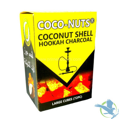 Coco-Nuts Large Coconut Shell Hookah Charcoal - 72 Cube Pieces